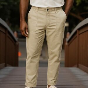 Club Room Mens Classic-Fit Solid Chore Stone Wall Color Size 34x32 NEW w/ tags